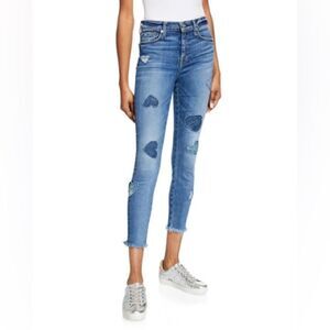 7 For All Mankind Women's Heart-Patched Ankle Skinny Stretch Jeans  |   Size: 27